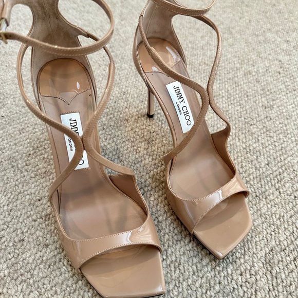 JIMMY CHOO Azia 95 patent-leather sandals | NET-A-PORTER Jimmy Choo Azia 95